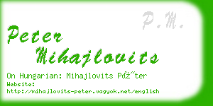 peter mihajlovits business card